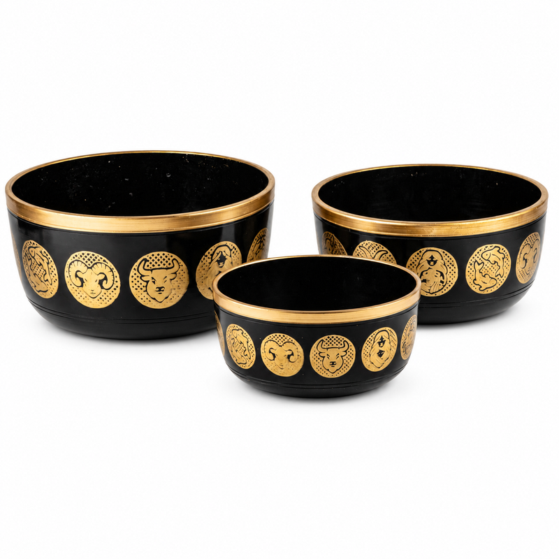 Černé Zodiak Misky - Sada 3 kusů - 15 cm, 19 cm, 20 cm