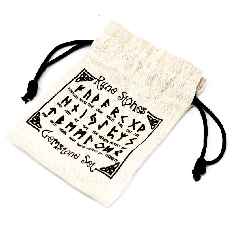 Indian Runes in Pouch - Black Onyx