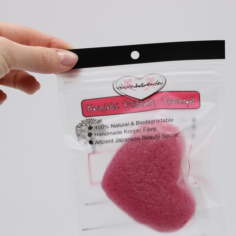 Přírodní Japonská Mycí Houba Konjac Srdce - Oranžová