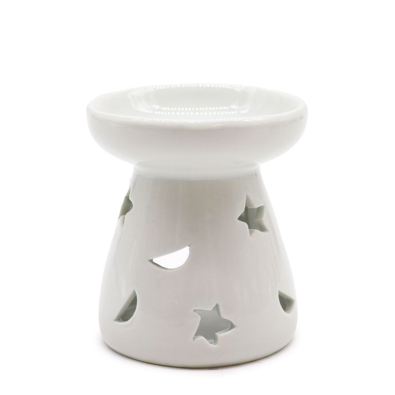 MALÁ Klasická Bílá Aroma Lampa - Měsíc a Hvězdy