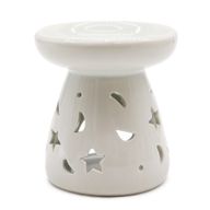VELKÁ Klasická Bílá Aroma Lampa - Měsíc a Hvězdy