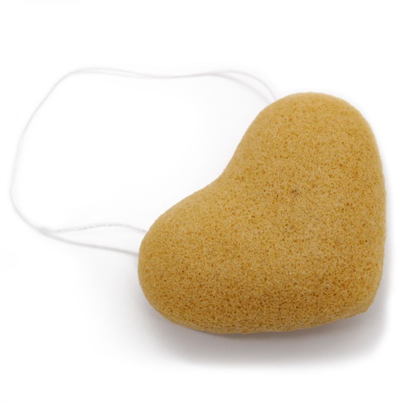 Přírodní Japonská Mycí Houba Konjac Srdce - Oranžová
