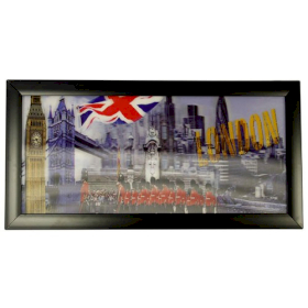Ikonický 3D Obraz 23x50cm - Londýn & Vlajka