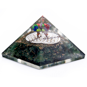 Orgonitová Pyramida - Zelený Aventurín - Květ Života - 70 mm