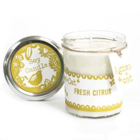 220g Sójová Svíčka v Zavařovací Sklenici - Citrus