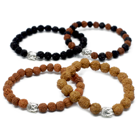 12x Mix - Rudraksha Buddha Náramky