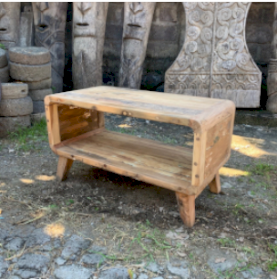 Malý Zaoblený Konverenční Stůl - Recyklované Dřevo