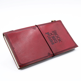 Ručně Vyráběný Kožený Zápisník - Malá Kniha Velkých Plánů - Červený (80 stran)