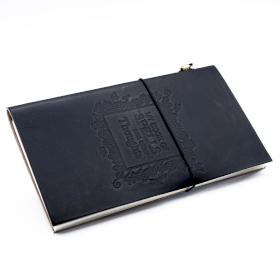 Ručně Vyráběný Kožený Zápisník - Moje Kniha Kouzel a Dalších Myšlenek - Černý (80 stran)