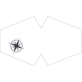 3x Znovu-Použitelná Maska na Tvář (Rouško) - Námořní Kompas (pro dospělé)