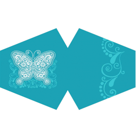 3x Znovu-Použitelná Maska na Tvář (Rouško) - Modrý Motýl (pro dospělé)