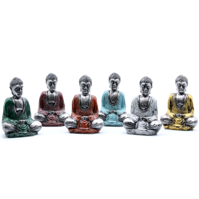 6x Stříbrný Mini Buddha (Různé Barvy)