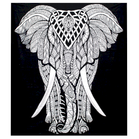 Black & White Přehoz na Postel (Dvojlůžko) - Slon