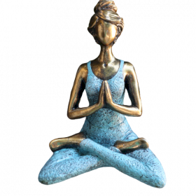 Yoga Lady Figurka -  Bronzová & Tyrkysová 24cm