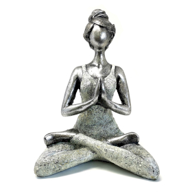 Yoga Lady Figurka -  Stříbrná & Bílá 24cm