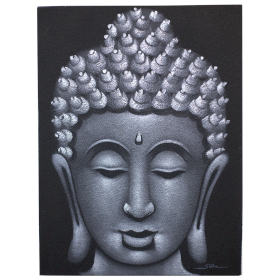 Obraz Buddhu - Pískovaný - Šedý
