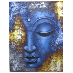 Obraz Buddhu - Tvář - Modrý Abstrakt