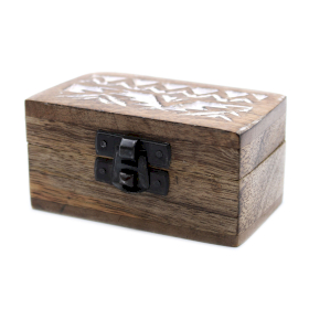 10x Dřevěné Krabičky - Malé - Bílé Vymývaný - Slovanský Vzor
