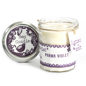 6x Svíčka v Zavařovací Sklenici - Parma Violet