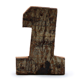 12x Číslo - Rustikální Kůra - 1  - 7cm