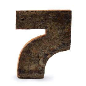 12x Číslo - Rustikální Kůra - 7  - 7cm