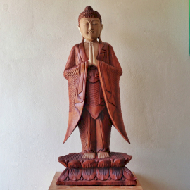 Ručně Vyřezávaná Socha Buddhy - Vítejte - 100cm