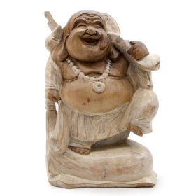 Ručně Vyřezávaná Socha Buddhy - Nosící Dřevo - 30cm