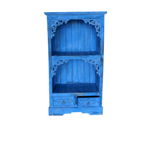 Koupelnová Skříňka ze Dřeva Albasia - Modrá Vymývaná