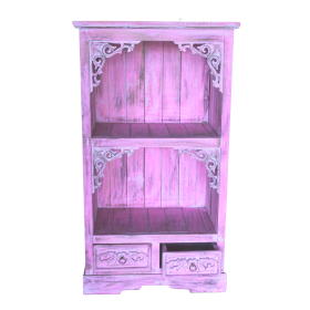Koupelnová Skříňka ze Dřeva Albasia - Růžová Vymývaná