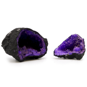 Barevné Kalcitové Geody - Černý Kámen - Fialový