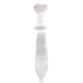 Selenitový Velký Obřadní Nůž - Spirálovitý (25cm)