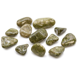 12x Střední Africké Vzácné Kameny - Epidot - Sňehová Vločka
