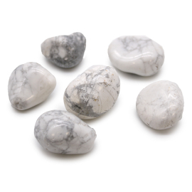 6x Velké Africké Vzácné Kameny - Bílý Howlit - Magnezit
