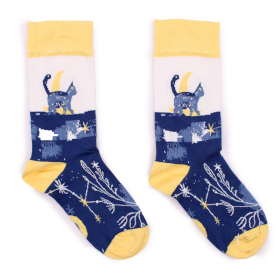 3x Hop Hare Bambusové Ponožky (36-40) - Půlnoční Kočka