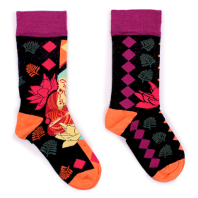 3x Hop Hare Bambusové Ponožky (36-40) - Růžový Buddha & Lotos 
