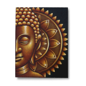 Buddha Mandala Obraz - Zlatý - 60x80cm
