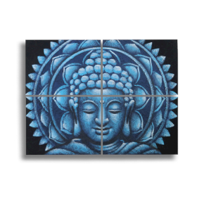 Obraz Buddhu - Brokátový Detail - Modrý - 30x40cm