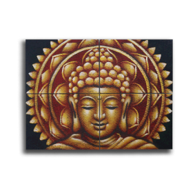 Obraz Buddhu - Brokátový Detail - Zlatý - 30x40cm