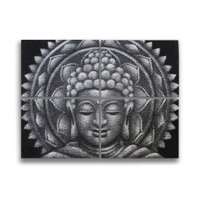 Obraz Buddhu - Brokátový Detail - Šedý - 30x40cm