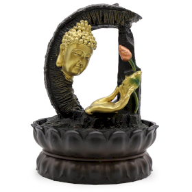 Stolní Fontánka - 30cm - Zlatý Buddha & Lotos
