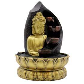 Stolní Fontánka - 30cm - Zlatý Buddha & Tekoucí Misky