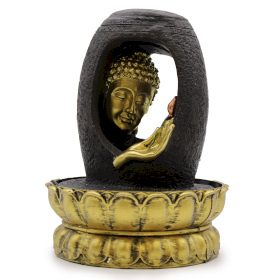 Stolní Fontánka - 30cm - Zlatý Buddha & Vitarka Mudra