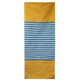 Indický Bavlněný Koberec - 70x170cm - Žlutý / Modrý