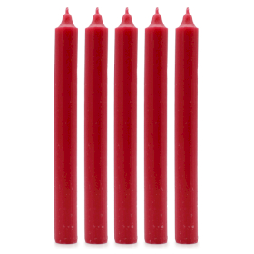 100x Stolní Jednobarevné Svíčky - Rustikální Červená