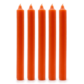 100x Stolní Jednobarevné Svíčky - Rustikální Oranžová