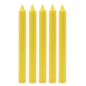 100x Stolní Jednobarevné Svíčky - Rustikální Žlutá