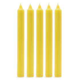 100x Stolní Jednobarevné Svíčky - Rustikální Žlutá