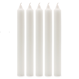 100x Stolní Jednobarevné Svíčky - Rustikální Bílá