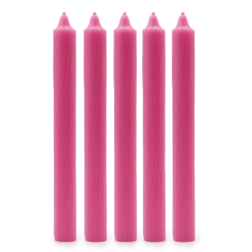 100x Stolní Jednobarevné Svíčky - Rustikální Tmavě Růžová