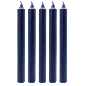 100x Stolní Jednobarevné Svíčky - Rustikální Tmavě Modrá